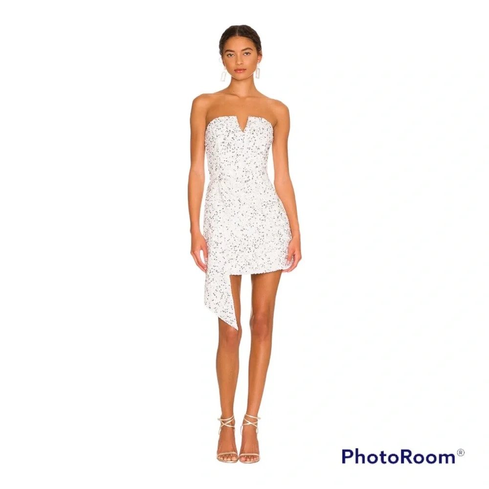NWT Retrofete xRevolve Omer Sequin Mini Dress in White - Picture 6 of 8